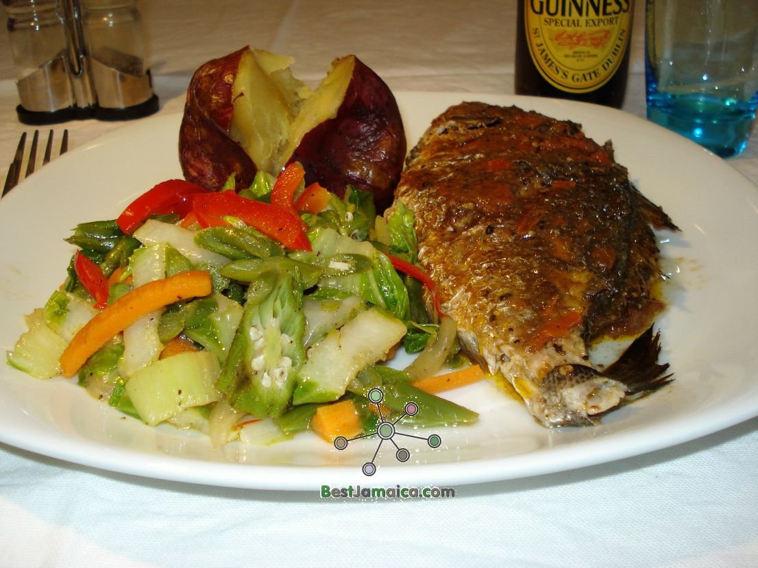 Jamaican jerk fish on the grill