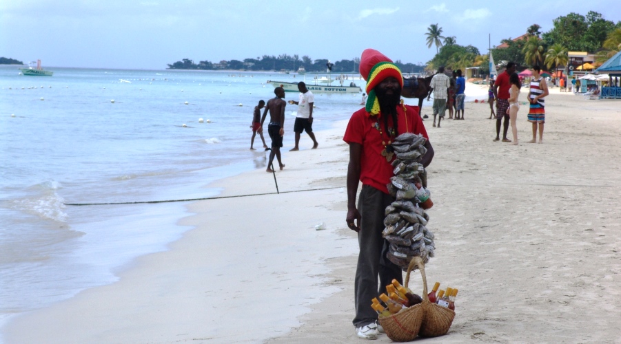 Local life on Negril beach