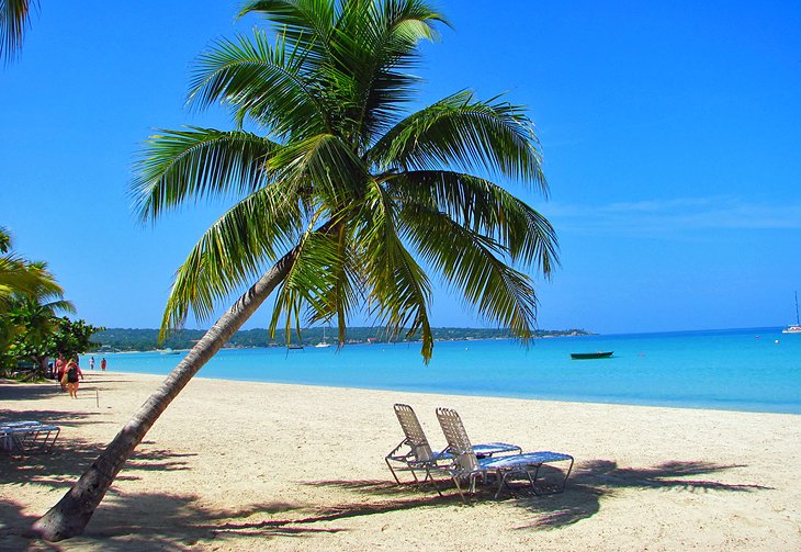 Negril beach scene during warm light hours