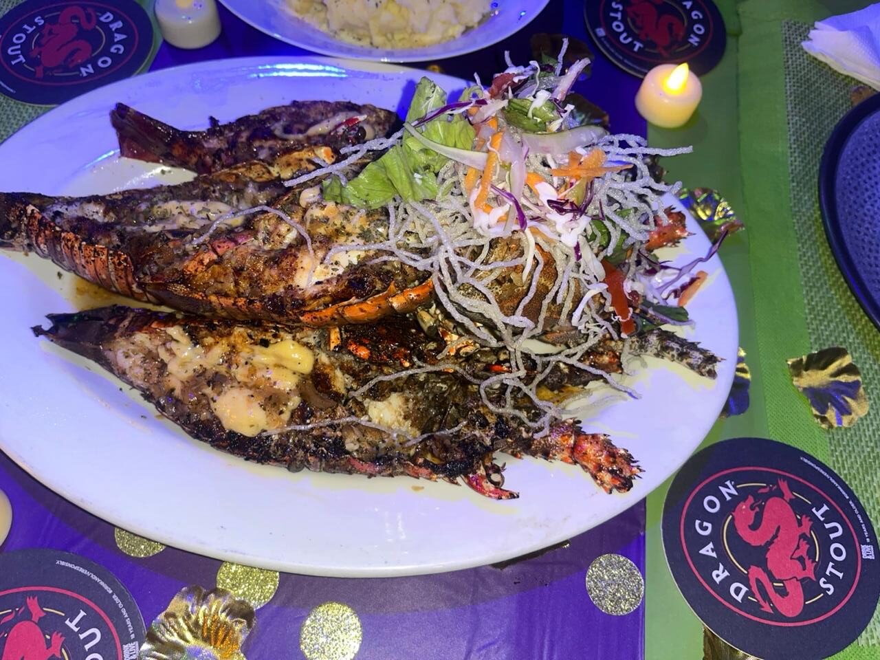 Grilled lobster in Jamaica